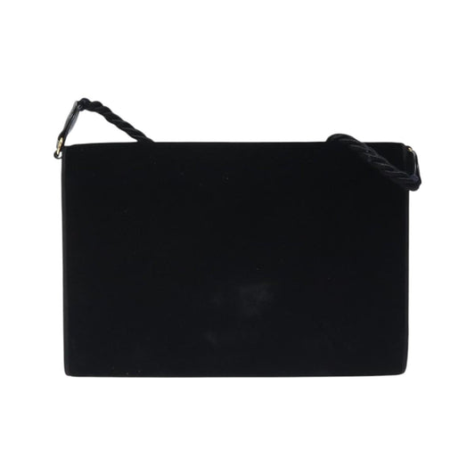 Gucci Vintage Flap Velvet, Black, Velvet, Shoulder Bag