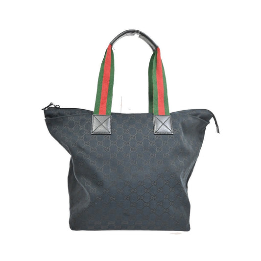 Gucci Web Zip GG Canvas, Black, Canvas, Tote Bag