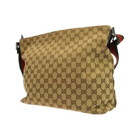 Gucci Web Zip GG Canvas, Beige, Canvas, Crossbody Bag