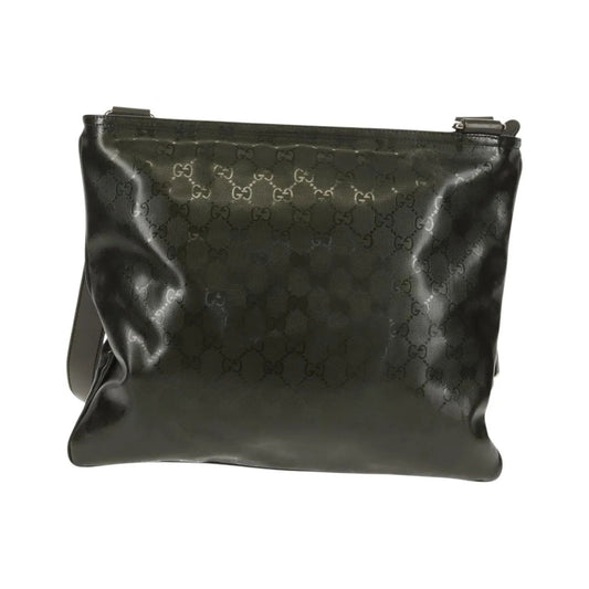 Gucci Zip Top Messenger GG Imprime, Khaki, Canvas, Shoulder Bag