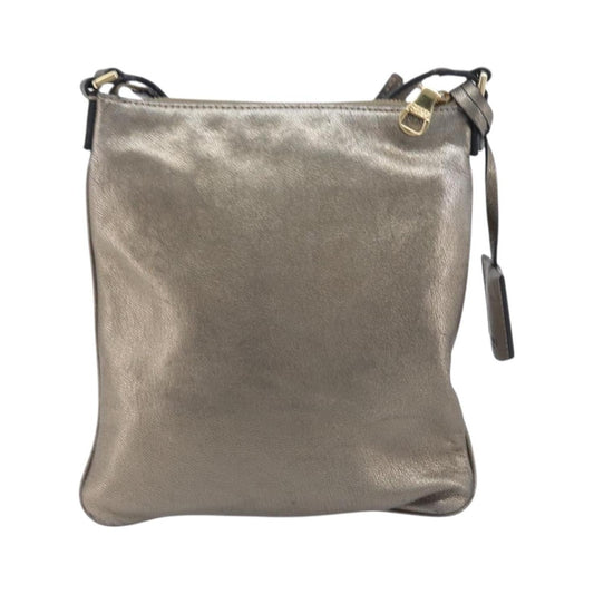 Loewe Front Pocket Leather, Gold, Leather, Crossbody Bag
