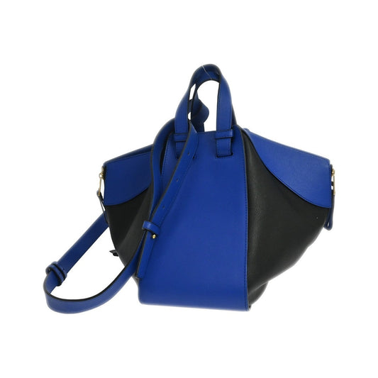 Loewe Hammock Leather, Blue, Leather, Handbag