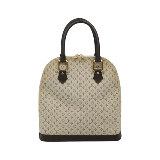 Louis Vuitton Alma Mini Lin Monogram, Khaki, Canvas, Handbag
