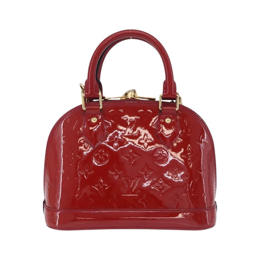 Louis Vuitton Alma Monogram Vernis, Red, Patent Leather, Handbag