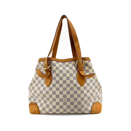 Louis Vuitton Hampstead Damier Ebene, White, Canvas, Tote Bag