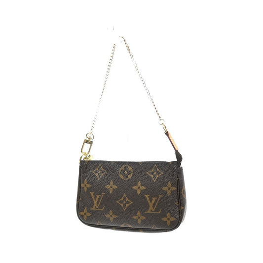 Louis Vuitton Mini pochette accessoires Canvas, Brown, Leather, Clutch