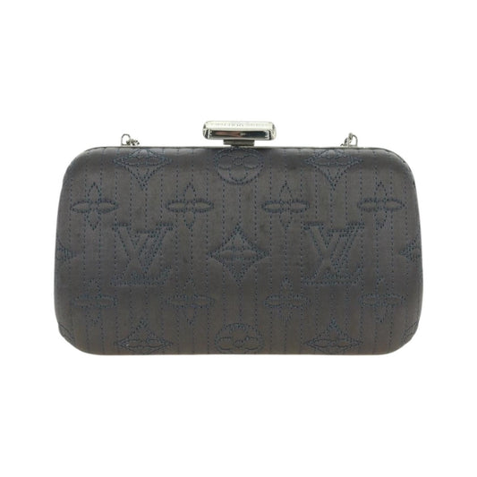 Louis Vuitton Motard Minaudiere Monogram Satin, Gray, Satin, Clutch