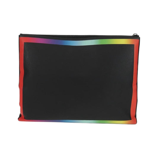Louis Vuitton Pochette A4 Rainbow Taiga Leather, Black, Leather, Clutch
