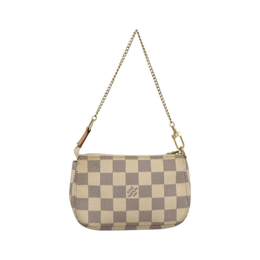 Louis Vuitton Pochette Accessoires Damier, Beige, Canvas, Clutch
