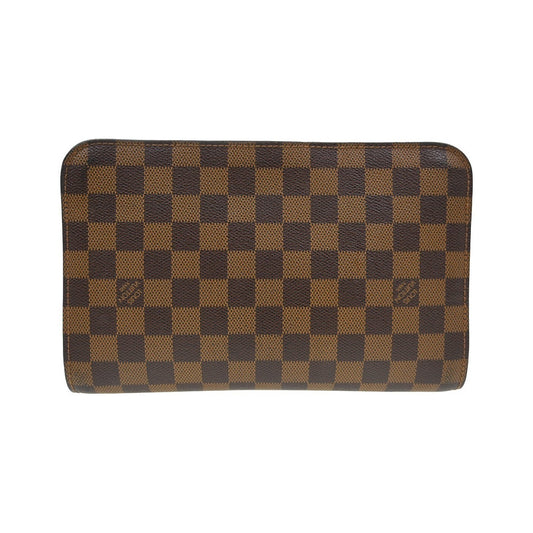 Louis Vuitton Pochette Saint Louis Damier Ebene, Brown, Canvas, Clutch
