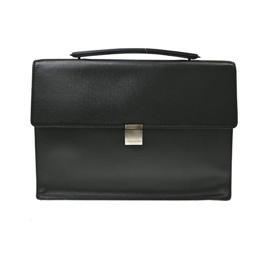 Louis Vuitton Porte-Documents Angara Taiga Leather, Black, Leather, Briefcase