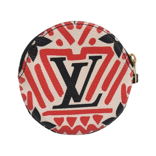 Louis Vuitton Round Coin Purse Limited Edition Crafty Monogram Giant, Red, Canvas, Clutch