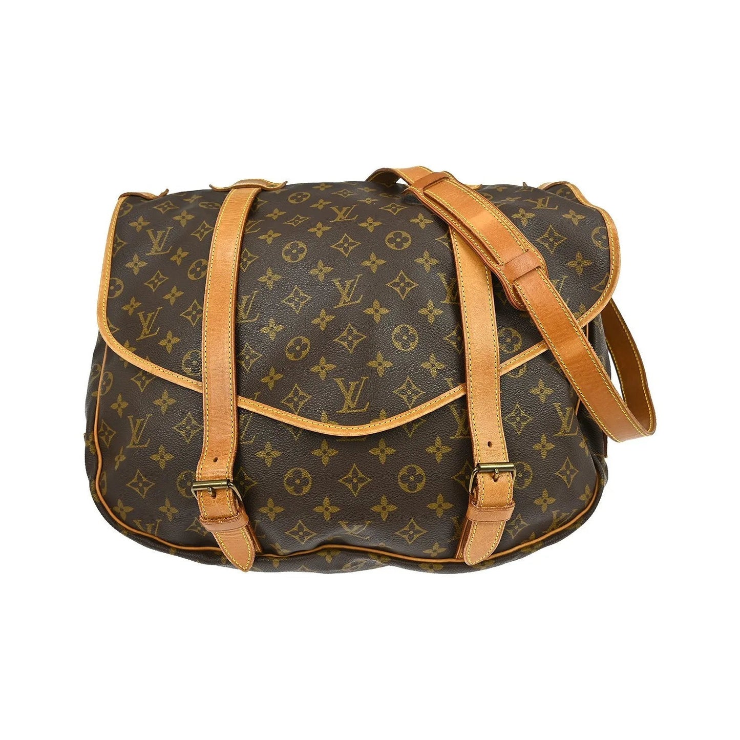 Louis Vuitton Saumur Canvas, Brown, Canvas, Shoulder Bag