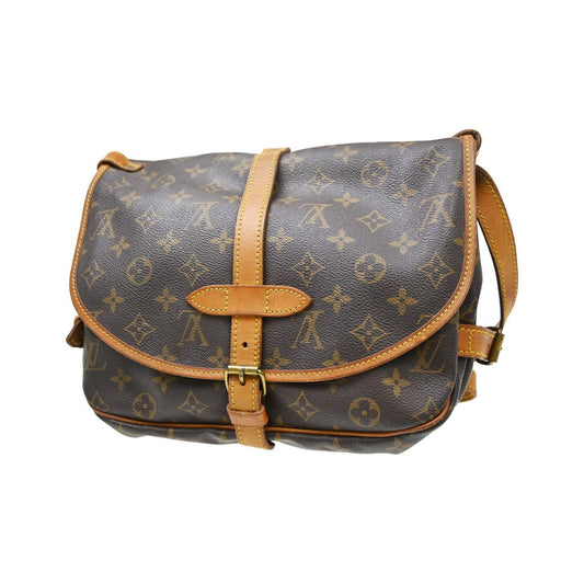 Louis Vuitton Saumur Canvas, Brown, Canvas, Shoulder Bag