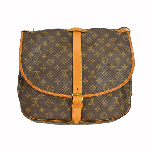 Louis Vuitton Saumur Monogram Canvas, Brown, Canvas, Shoulder Bag