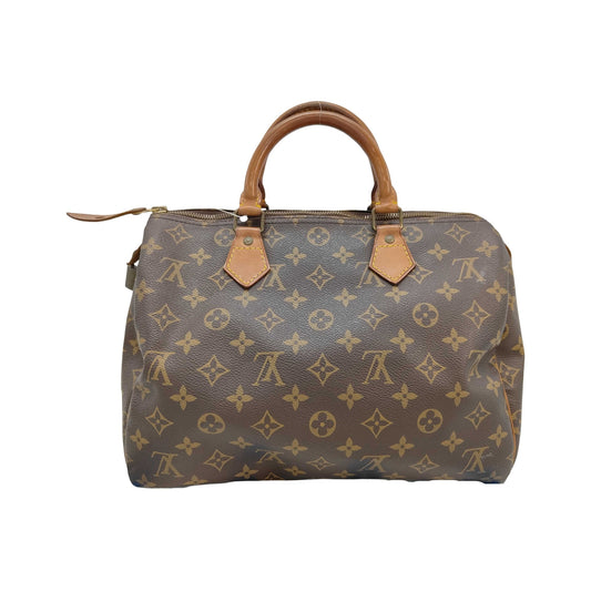 Louis Vuitton Speedy Monogram, Brown, Canvas, Handbag