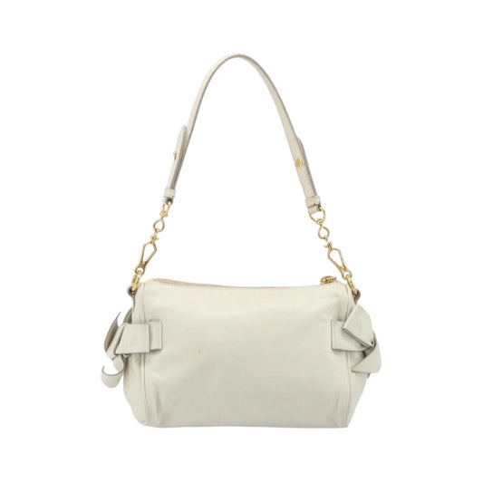 Miu Miu Beau Top Handle Leather, White, Leather, Handbag