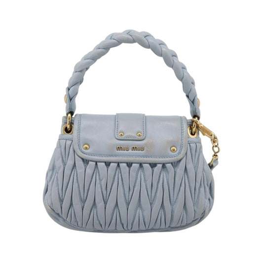 Miu Miu Coffer Hobo Matelasse Leather, Blue, Leather, Handbag