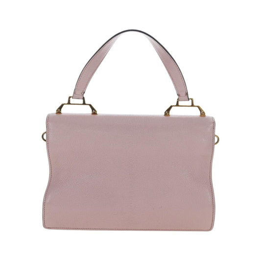 Miu Miu Logo Flap Leather, Pink, Leather, Crossbody Bag