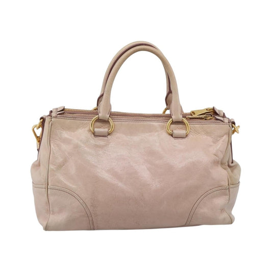 Miu Miu Vitello Lux Ring Satchel Leather, Pink, Leather, Handbag