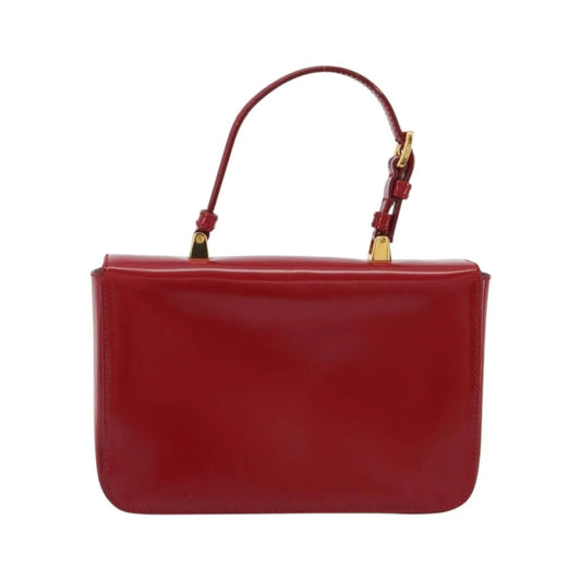 Prada Bow Top handle Leather, Red, Leather, Handbag