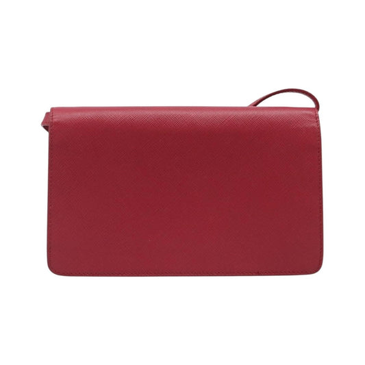 Prada Bow Wallet on Strap Saffiano Leather, Red, Leather, Crossbody Bag