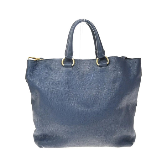 Prada Convertible Shopper Tote Vitello Daino, Navy, Leather, Tote Bag