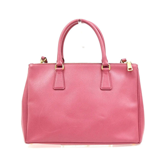 Prada Double Zip Lux Convertible Tote Saffiano Leather, Pink, Leather, Tote Bag