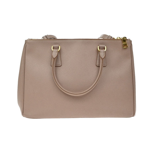 Prada Double Zip Lux Saffiano Leather, Pink, Leather, Tote Bag