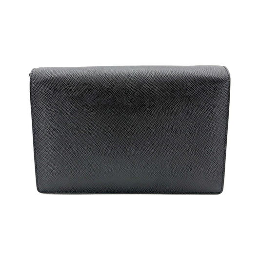 Prada Envelope Clutch Saffiano Leather, Black, Leather, Clutch