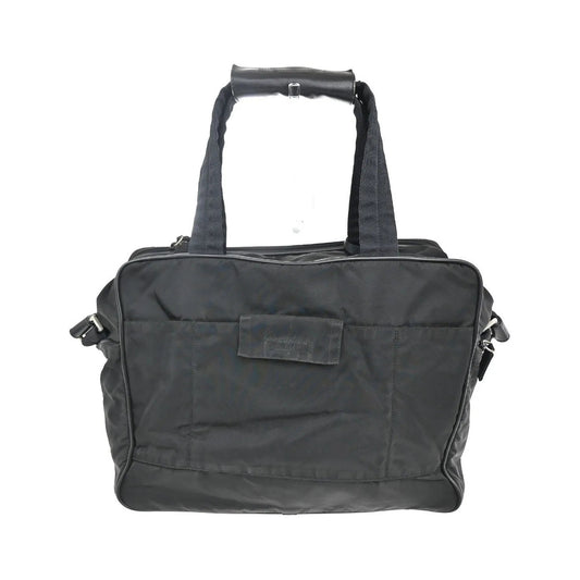 Prada Expandable Front Zip Boston Tessuto, Black, Nylon, Travel Bag