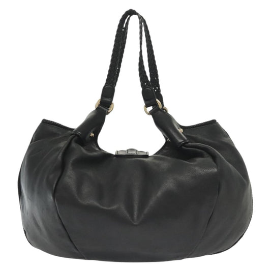 Gucci Marrakech Shoulder Bag Leather, BLACK, LEATHER, Tote bag