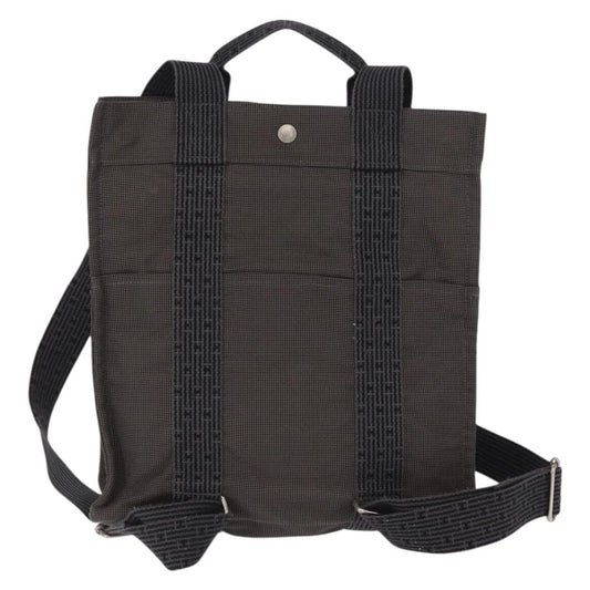 Hermes Herline Backpack Canvas, GRAY, CANVAS, Backpack