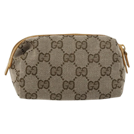 Gucci Vintage Toiletry Pouch GG Canvas, BEIGE, CANVAS, Clutche & pouche