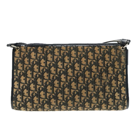Christian Dior Vintage Trotter Shoulder Bag Canvas, NAVY, CANVAS, Shoulder bag