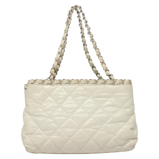 Chanel Chain Me Tote Quilted Calfskin, WHITE, LEATHER, Tote bag