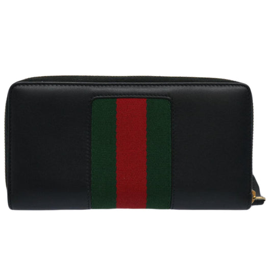Gucci Sylvie Continental Wallet Leather, BLACK, LEATHER, Wallets