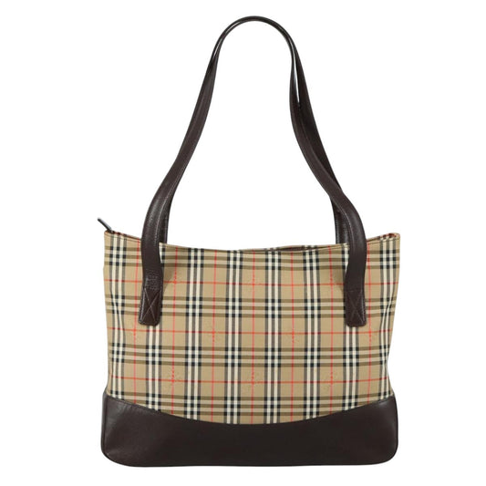Burberry Nova check Shoulder bag Canvas and Leather, BEIGE, CANVAS, Shoulder bag