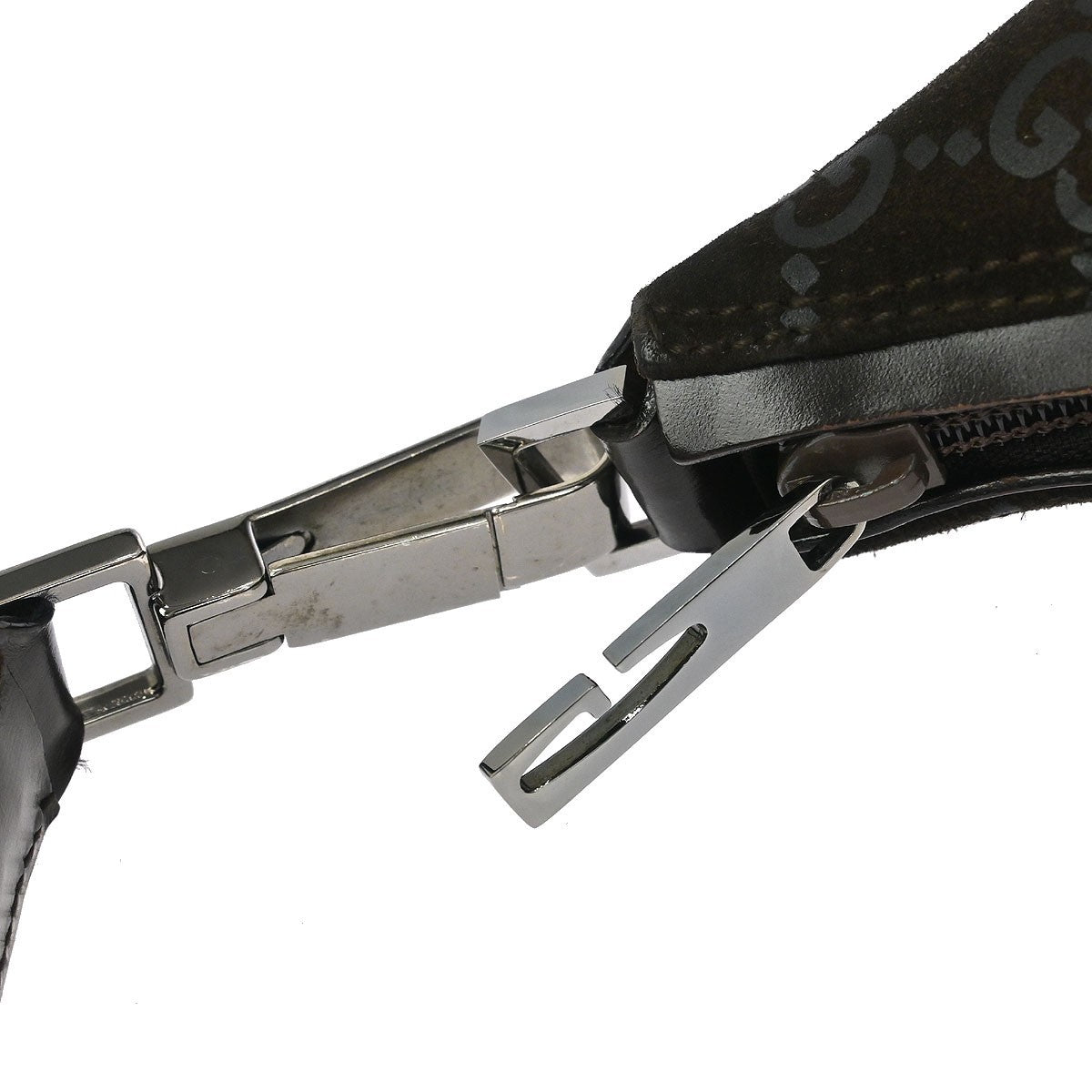 Gucci Vintage Zip Hobo Suede, BROWN, SUEDE, Handbag