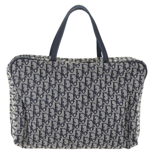 Christian Dior Vintage Trotter Handbag Canvas, NAVY, CANVAS, Handbag