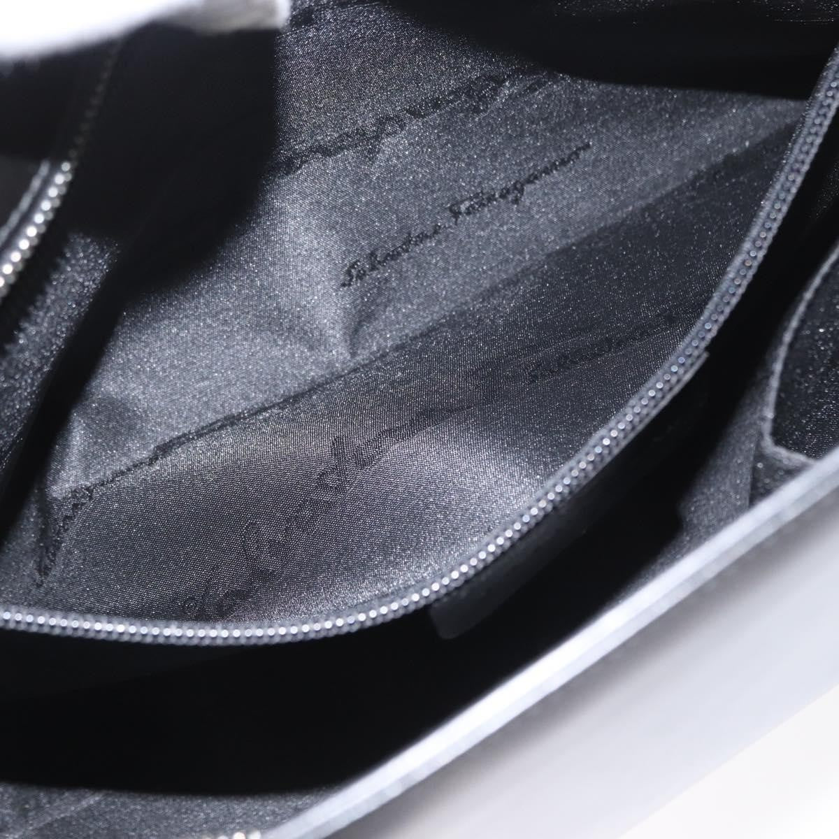 Salvatore Ferragamo Double Gancini Side Buckle Tote Leather, BLACK, LEATHER, Tote bag