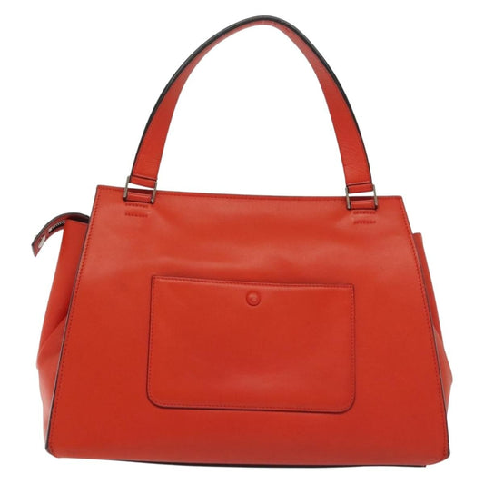 Celine Edge Bag Leather, ORANGE, LEATHER, Handbag