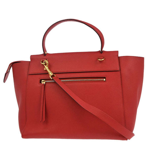 Celine Belt Bag Calfskin, RED, LEATHER, Handbag
