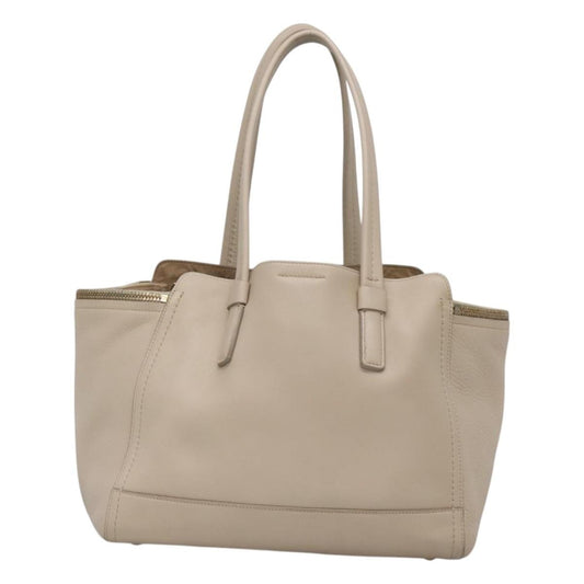 Salvatore Ferragamo Gancini Tote Leather, BEIGE, LEATHER, Tote bag