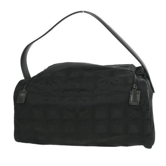 Chanel Travel Line Barrel Bag Nylon, BLACK, NYLON, Handbag