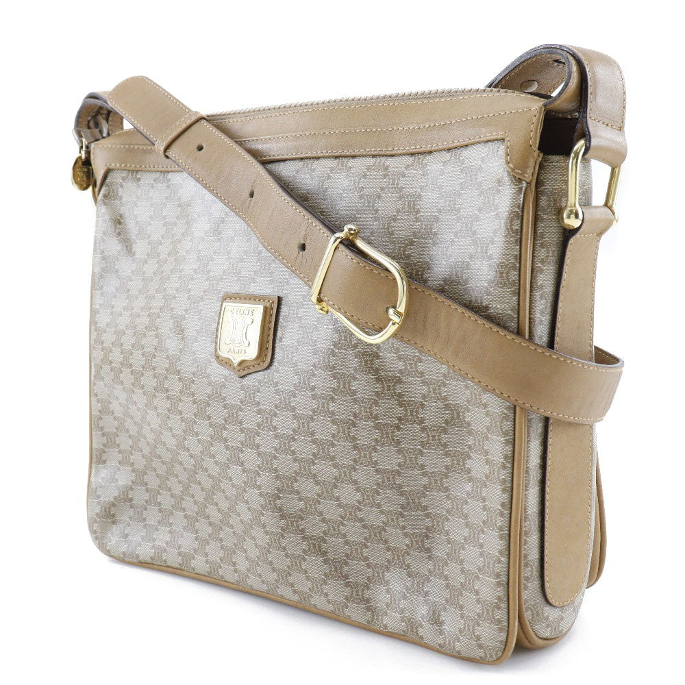 Celine Macadam Shoulder Bag PVC Leather, BEIGE, PVC, Shoulder bag