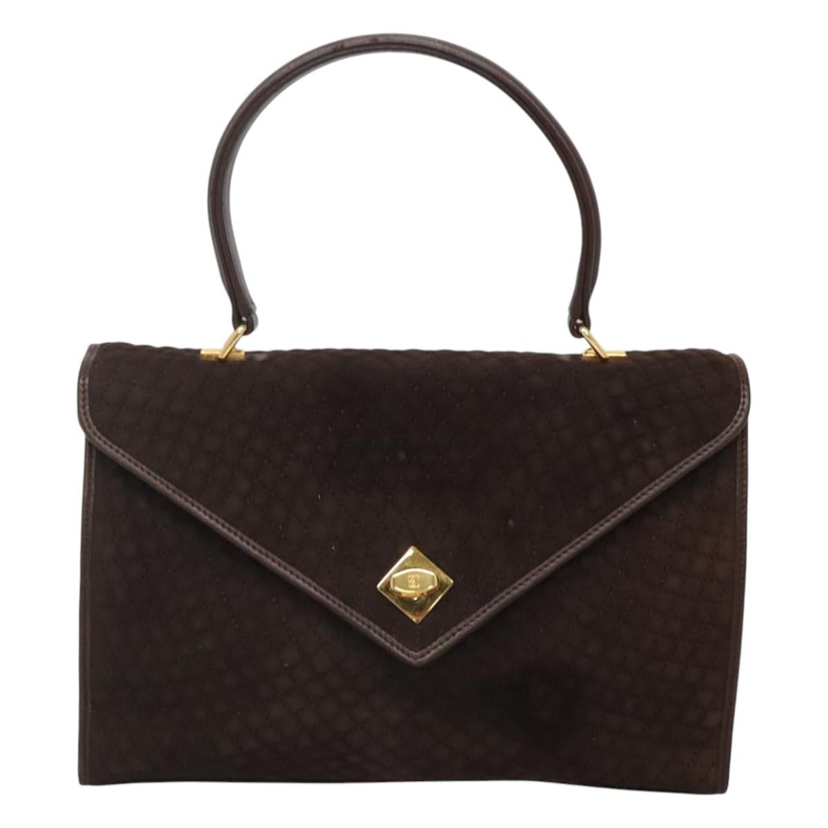 Bally Vintage Handbag Quilted suede, BROWN, SUEDE, Handbag