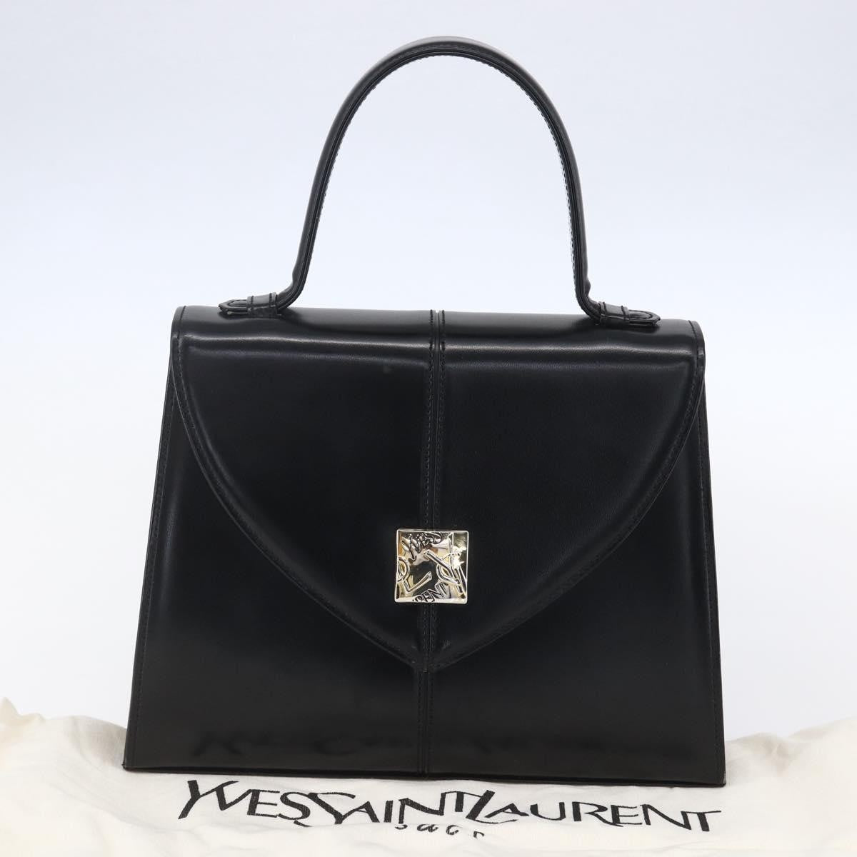 Saint Laurent Vintage Handbag Leather, BLACK, LEATHER, Handbag