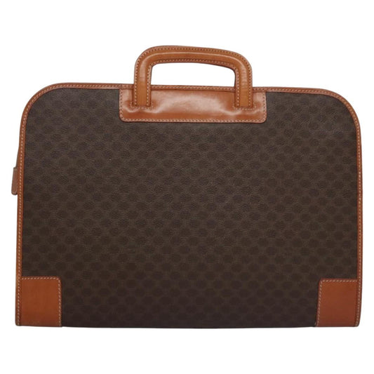Celine Macadam Briefcase Canvas and leather, BROWN, CANVAS, Briefcase