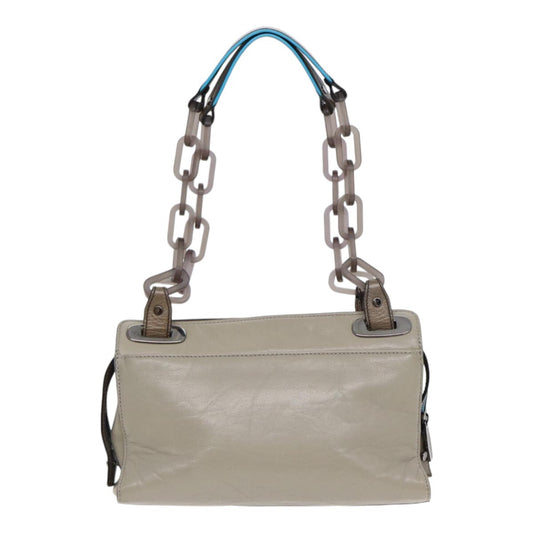 Balenciaga Cherche Midi Chain Shoulder Bag Leather, GRAY, LEATHER, Shoulder bag